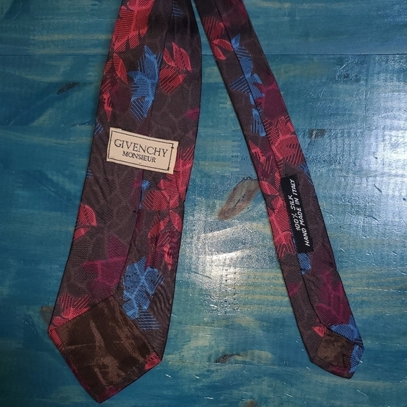 Brown, Red, Blue Leaf Pattern Tie - NEW - Picture 6 of 7